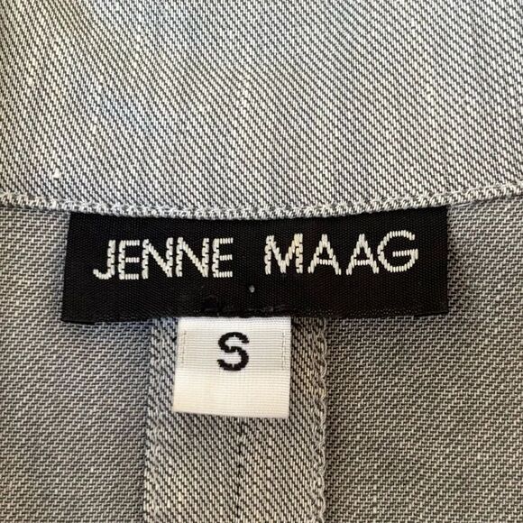 Jenne Maag Vintage Gray Linen Blend Single Breasted Button Front Blazer EUC S - Picture 5 of 8